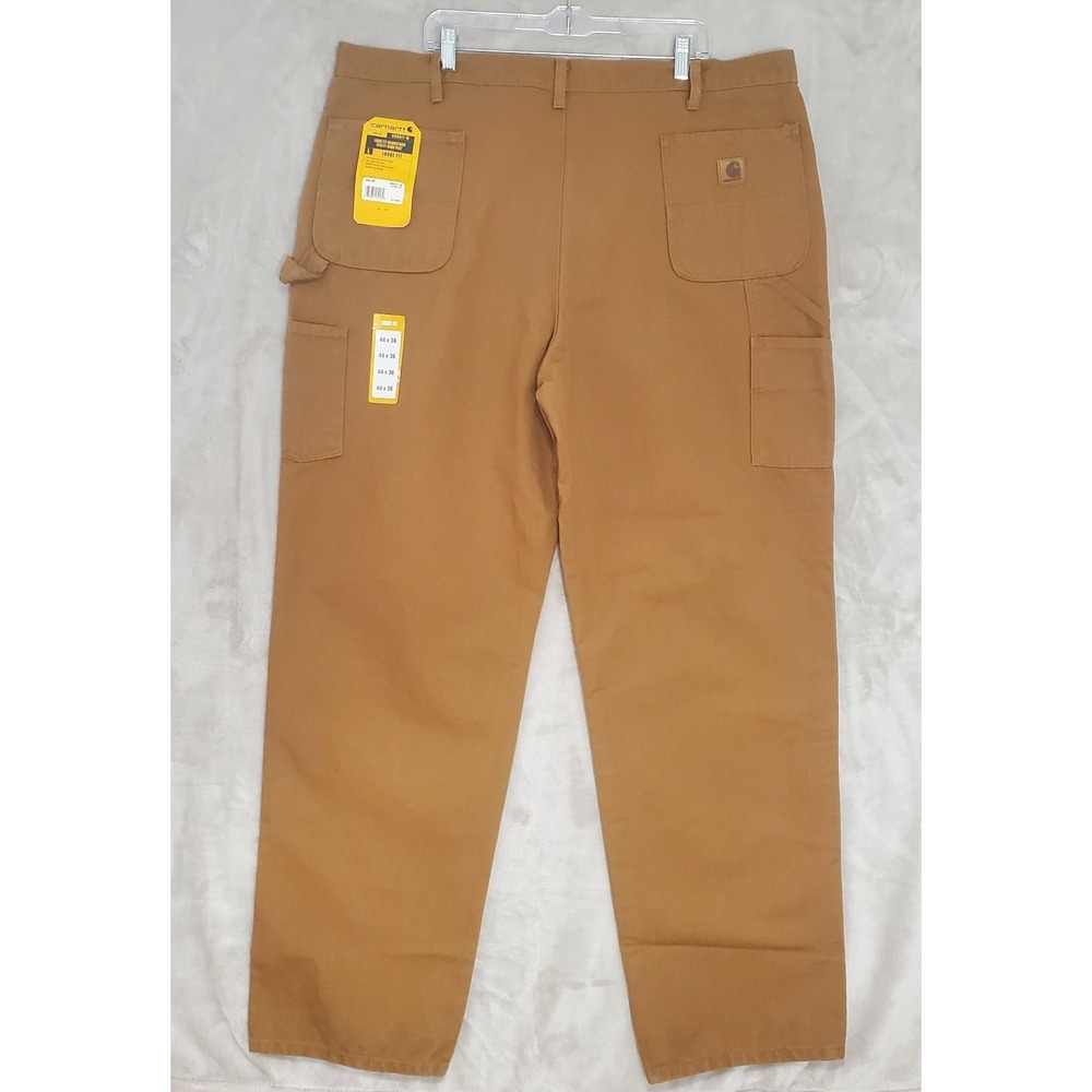 Carhartt Mens Utility Work Pants 44x36 Big Loose Fit Washed Duck Canvas BRN NWT